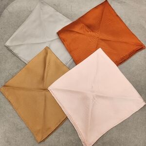 Murano Lot 4 Pocket Squares 100% Silk Twill Pastel Handrolled Scarf New $100